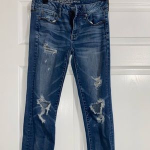 Size 4 Skinny jeans from American Eagle for Women with holes
